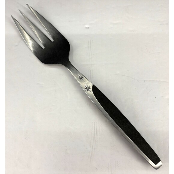 Vintage Mar-Crest Ebony Elegance (Stainless) Atomic Starburst Japan Serving Fork - Picture 1 of 16